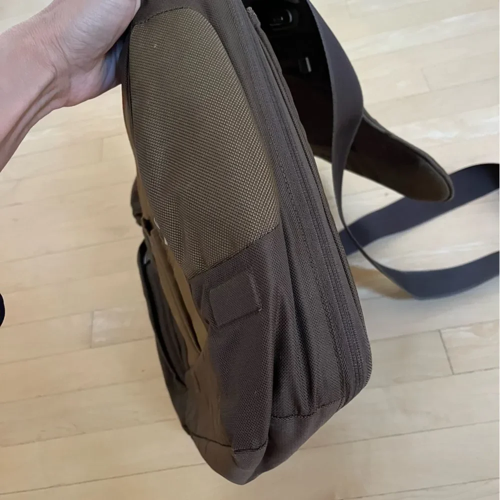 TUMI T-Tech 51128 Messenger Bag in Dark Brown and Olive Green